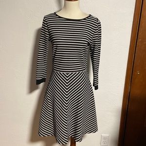 Black and white striped dress